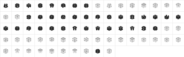 3D LET (BRK) Regular  glyph index