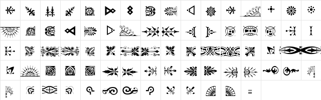 P22Victorian Regular  glyph index