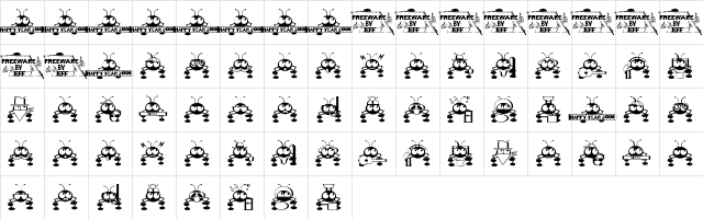 New Regular  glyph index