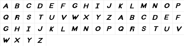 PSSezame Bold Italic Bold Italic  glyph index