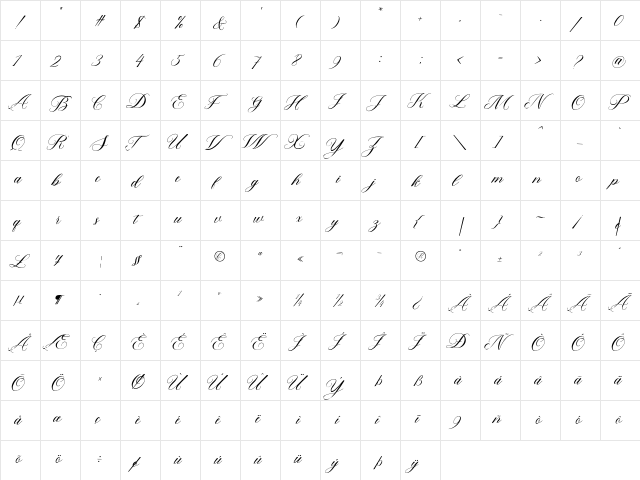 TheLantak Regular  glyph index
