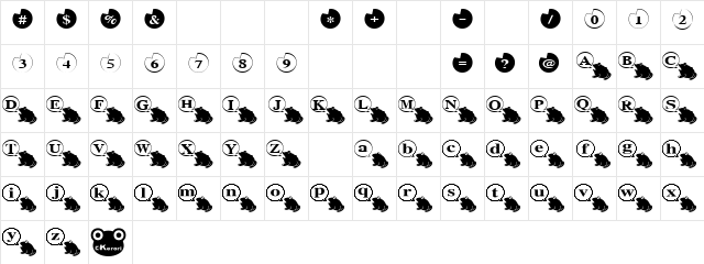 gama Regular  glyph index
