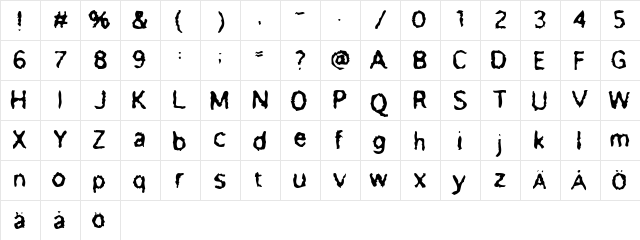 Meatbox Regular  glyph index