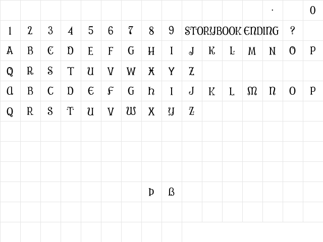 Storybook Ending Normal  glyph index