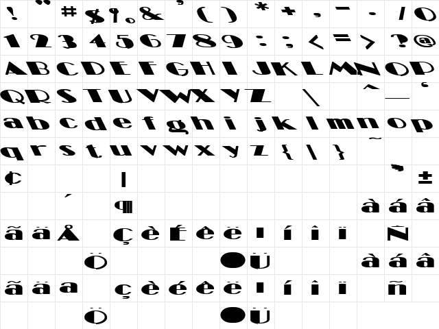 Little Wing 6 Bold  glyph index