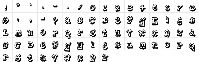 Planet Benson 2 Regular  glyph index