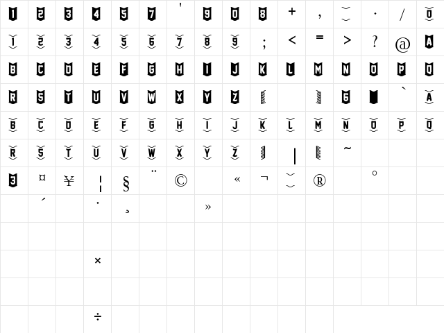[FoOtY-ScArF] Regular  glyph index