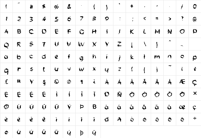 FZ WACKY 56 Normal  glyph index
