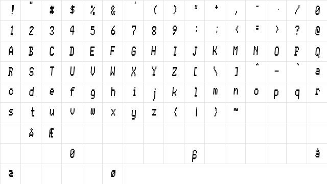 Conman fat Regular  glyph index