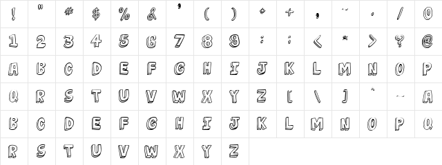 jabjai Light  glyph index