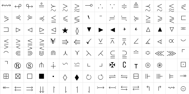 msam9 Regular  glyph index