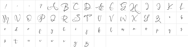 Brigitta Regular  glyph index