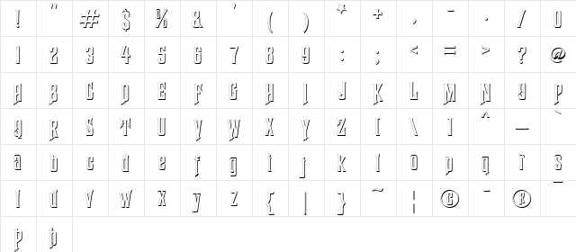 Haunted Mouse Shadow Alt Regular  glyph index