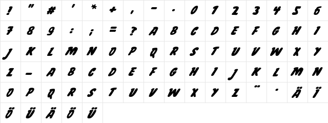 Garcia Regular  glyph index