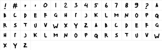 KinDisplay Medium  glyph index