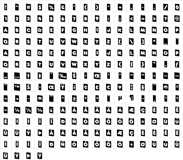 a_RunderCmDn Regular  glyph index