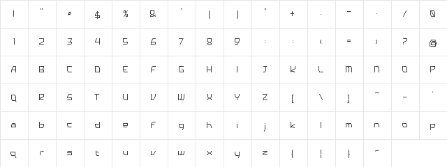 TYRO Regular  glyph index