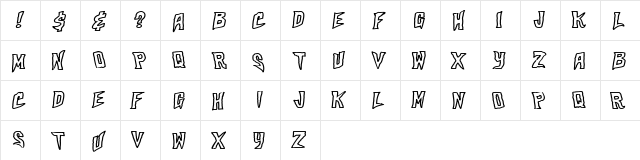 Skateparx - Demo Regular  glyph index