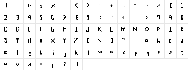 Scarlet_River_Font Regular  glyph index