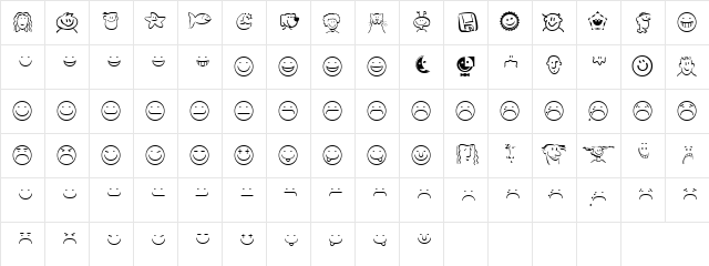Expressional circle Regular  glyph index
