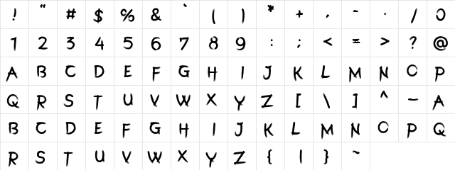 SomeBrush Bold  glyph index