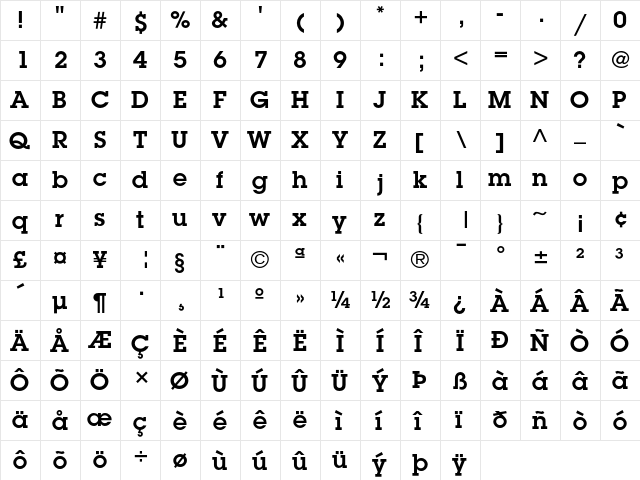 ITC Lubalin Graph Demi  glyph index