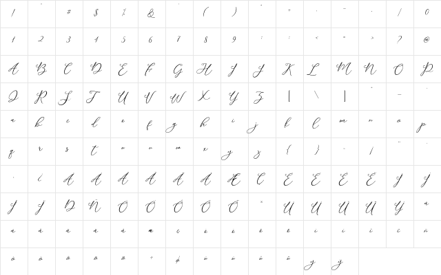 Modennta Regular  glyph index