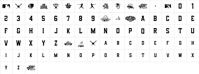 I.F.C. HARDBALL Regular  glyph index