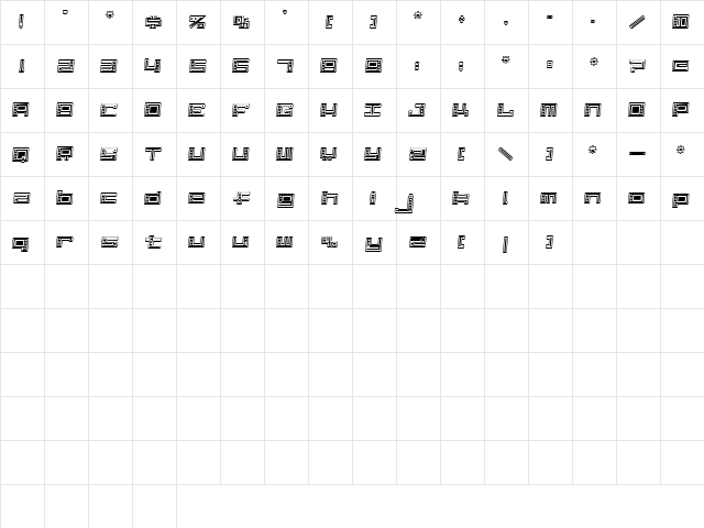 Icon Regular  glyph index