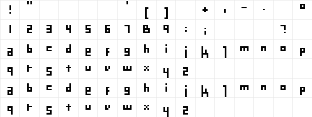 Mekanek Regular  glyph index