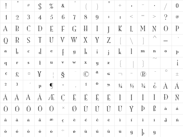 ITC Mona Lisa Std Recut  glyph index