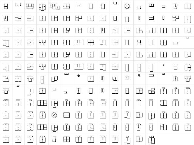 Star Nursery 3D Regular  glyph index