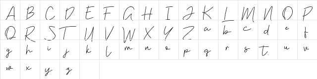 Violia Regular  glyph index