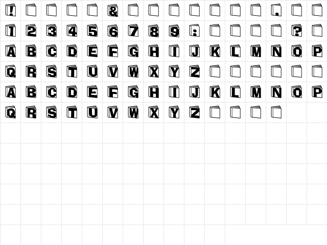 Scrap Books Regular  glyph index