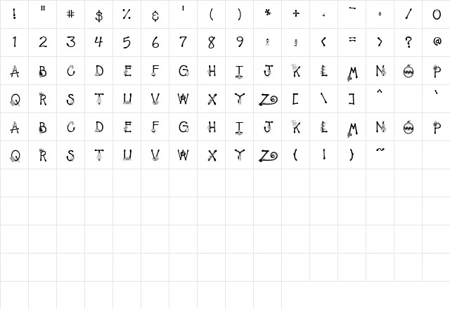 CK Christmas Memories Regular  glyph index