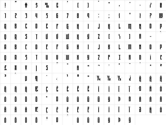 Night Traveler Regular  glyph index