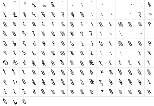 FZ UNIQUE 13 LEFTY Normal  glyph index