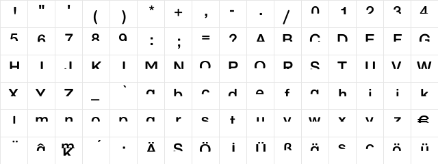 AreHalfsEnough Regular  glyph index