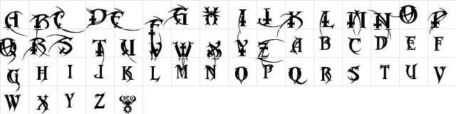 Metal  Macabre Regular  glyph index