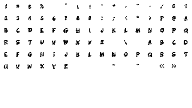 FunnyKid Medium  glyph index