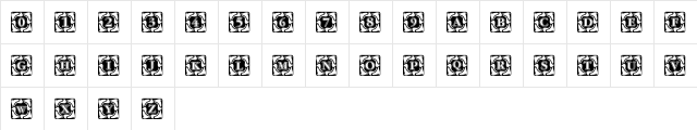 Cornerflair Regular  glyph index