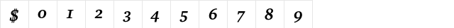 ITC Charter Bold Italic Alternate  glyph index