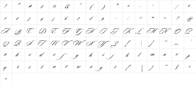 Ceremonious One Regular  glyph index