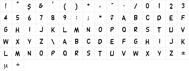 Pester 11 Regular  glyph index