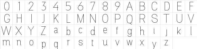 Magnolla Demo Regular  glyph index