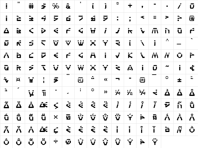 Terra Firma Laser Laser  glyph index