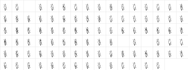 Terylene Top Regular  glyph index