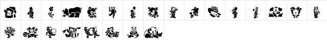 TeddyBears Regular  glyph index