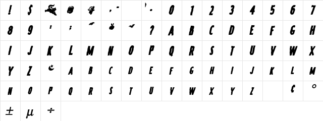 MunsterSCapsSSK BoldItalic  glyph index