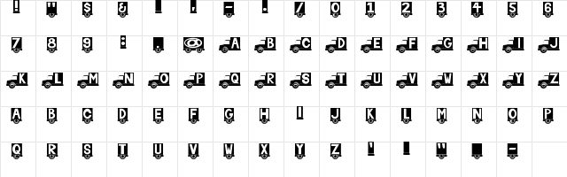 Chlub Regular  glyph index